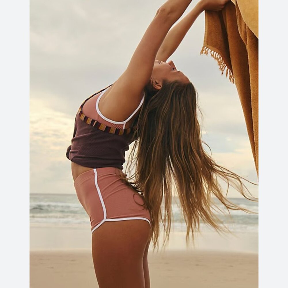 new FREE PEOPLE gnash velour piped swim bottoms 2 xs